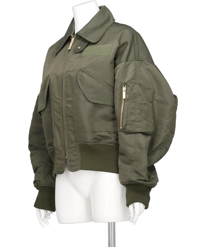 NYLON TWILL 3D EMBROIDERY FLIGHT JACKET