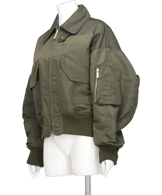 NYLON TWILL 3D EMBROIDERY FLIGHT JACKET