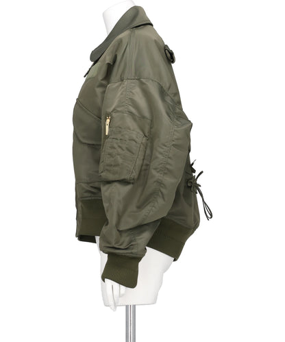 NYLON TWILL 3D EMBROIDERY FLIGHT JACKET