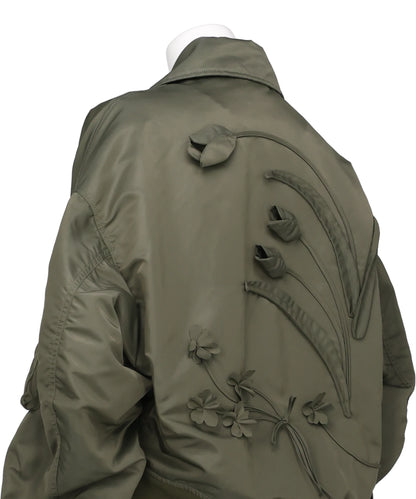 NYLON TWILL 3D EMBROIDERY FLIGHT JACKET