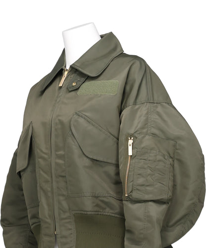 NYLON TWILL 3D EMBROIDERY FLIGHT JACKET