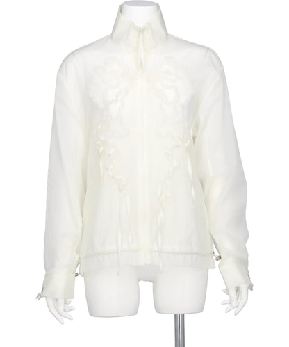 RIBBON TULLE EMBROIDERY WIND BREAKER