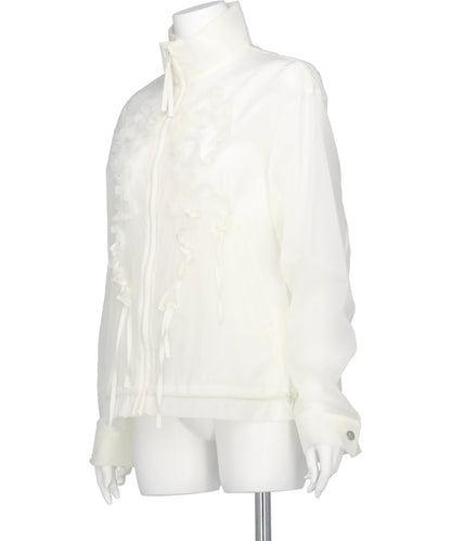 RIBBON TULLE EMBROIDERY WIND BREAKER