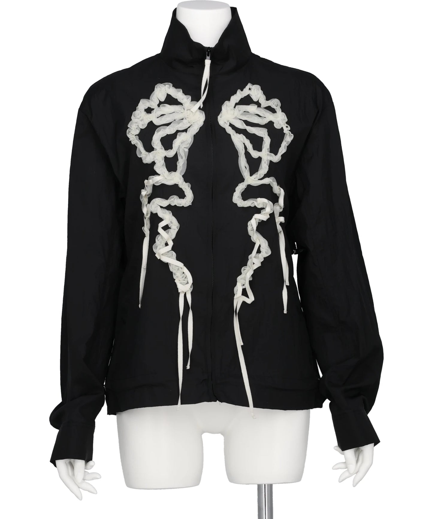 RIBBON TULLE EMBROIDERY WIND BREAKER