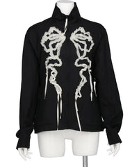 RIBBON TULLE EMBROIDERY WIND BREAKER