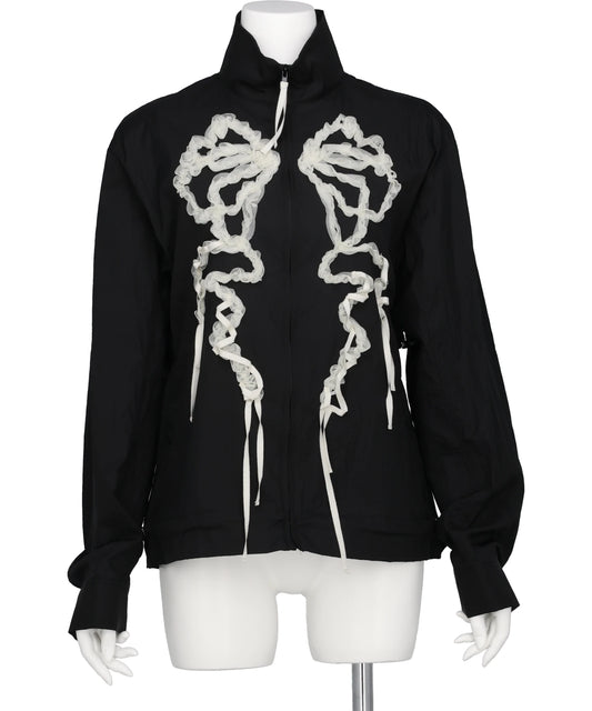 RIBBON TULLE EMBROIDERY WIND BREAKER