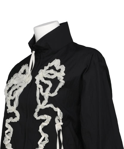 RIBBON TULLE EMBROIDERY WIND BREAKER