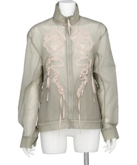 RIBBON TULLE EMBROIDERY WIND BREAKER