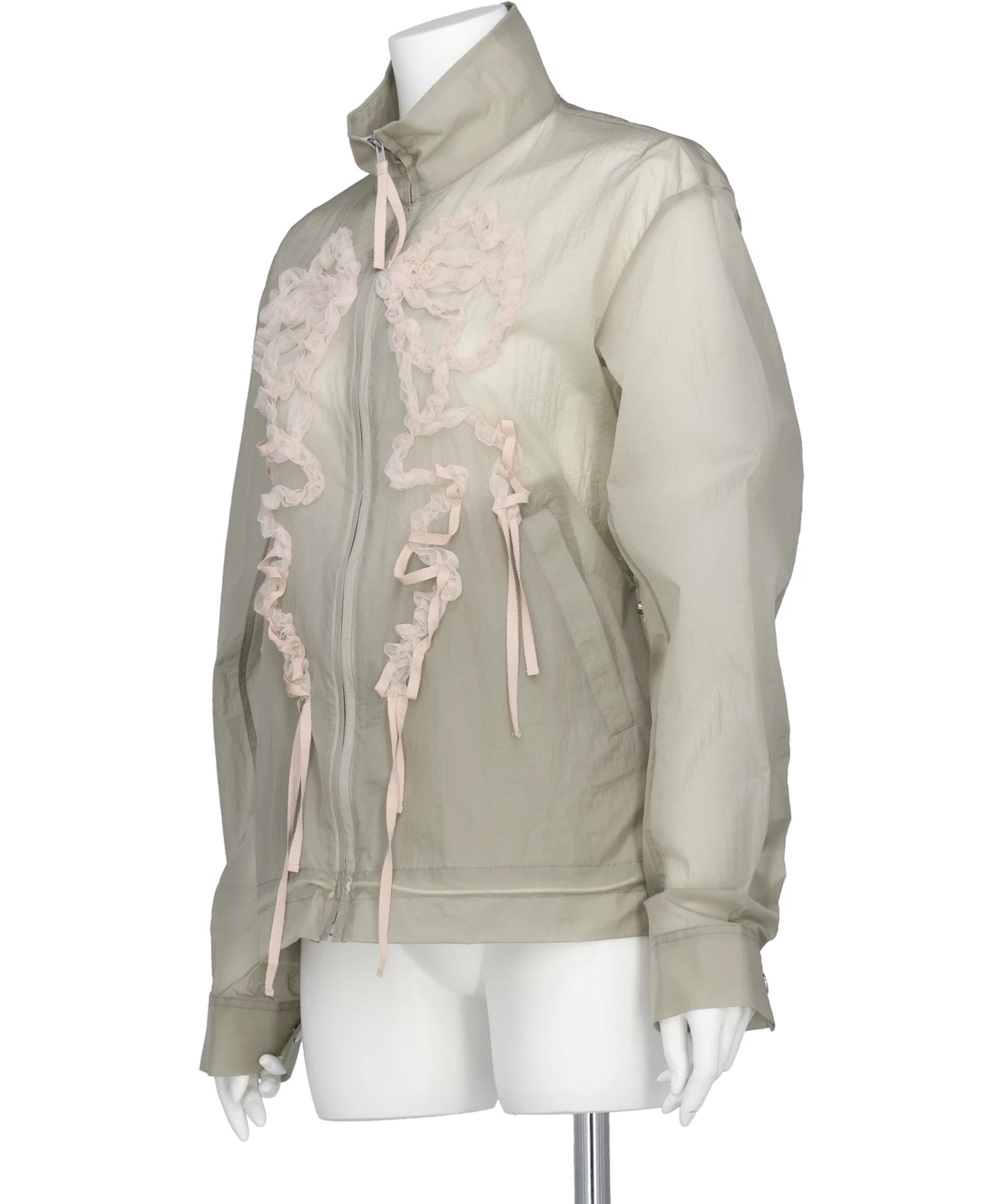RIBBON TULLE EMBROIDERY WIND BREAKER