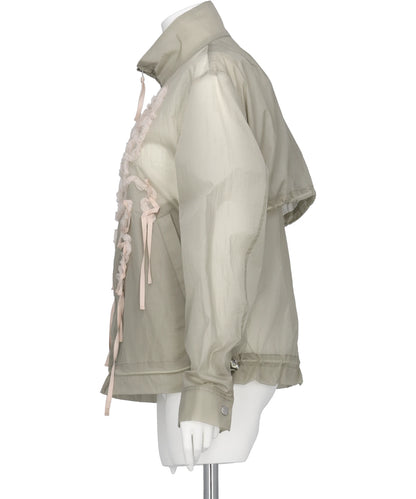 RIBBON TULLE EMBROIDERY WIND BREAKER
