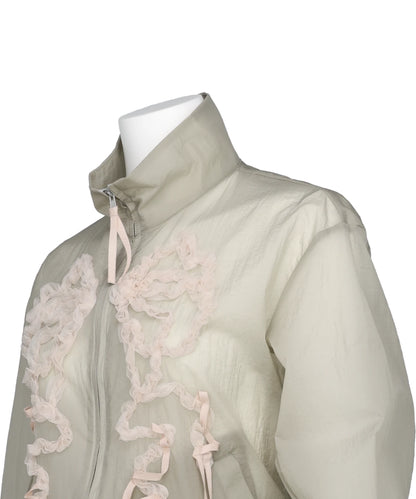 RIBBON TULLE EMBROIDERY WIND BREAKER