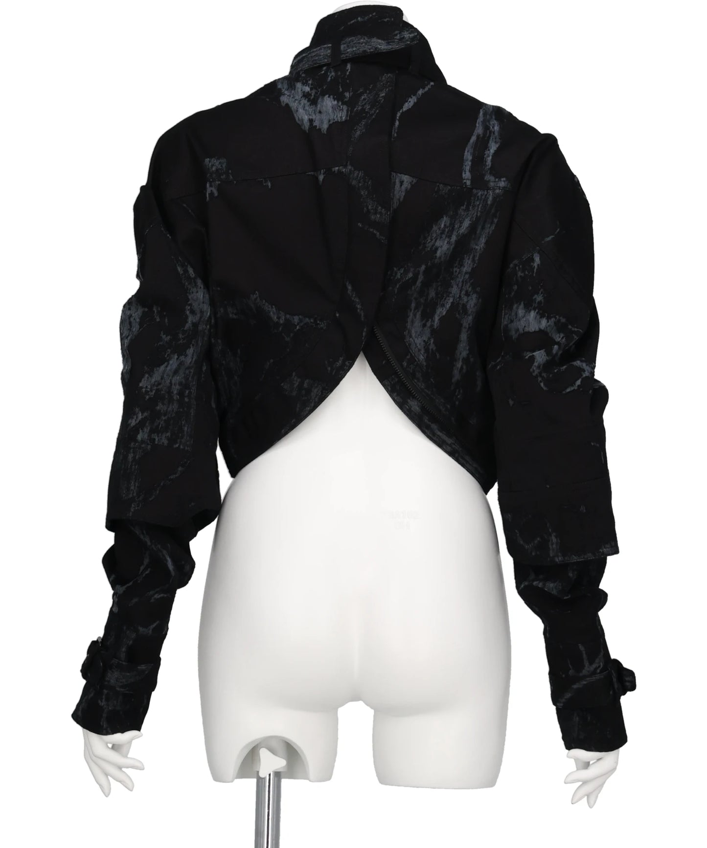 SCAPULAR HARNESS JACKET-BURNOUTTREATED DENIM