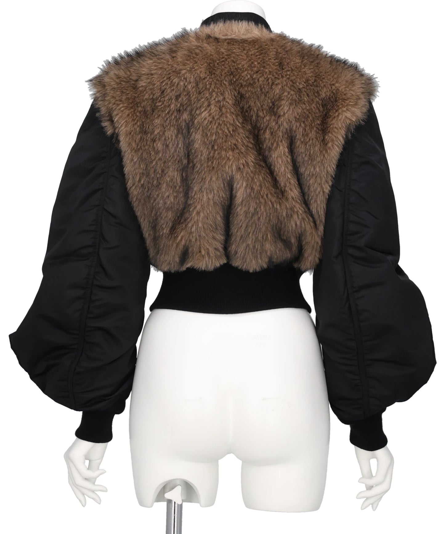 NYLON BOMBER JACKET WITH BACK FUR