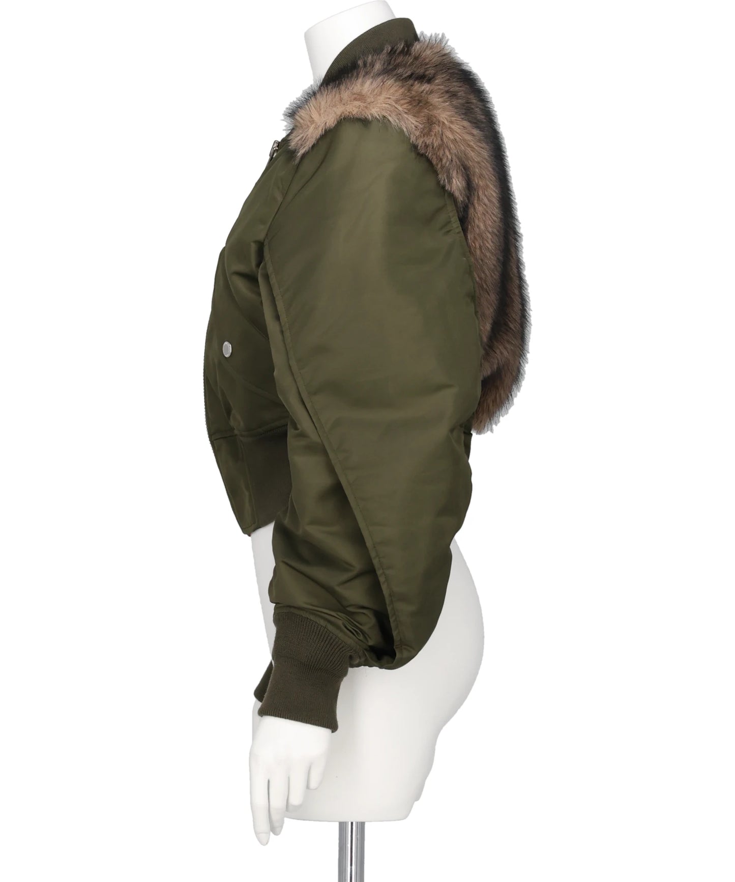 NYLON BOMBER JACKET WITH BACK FUR