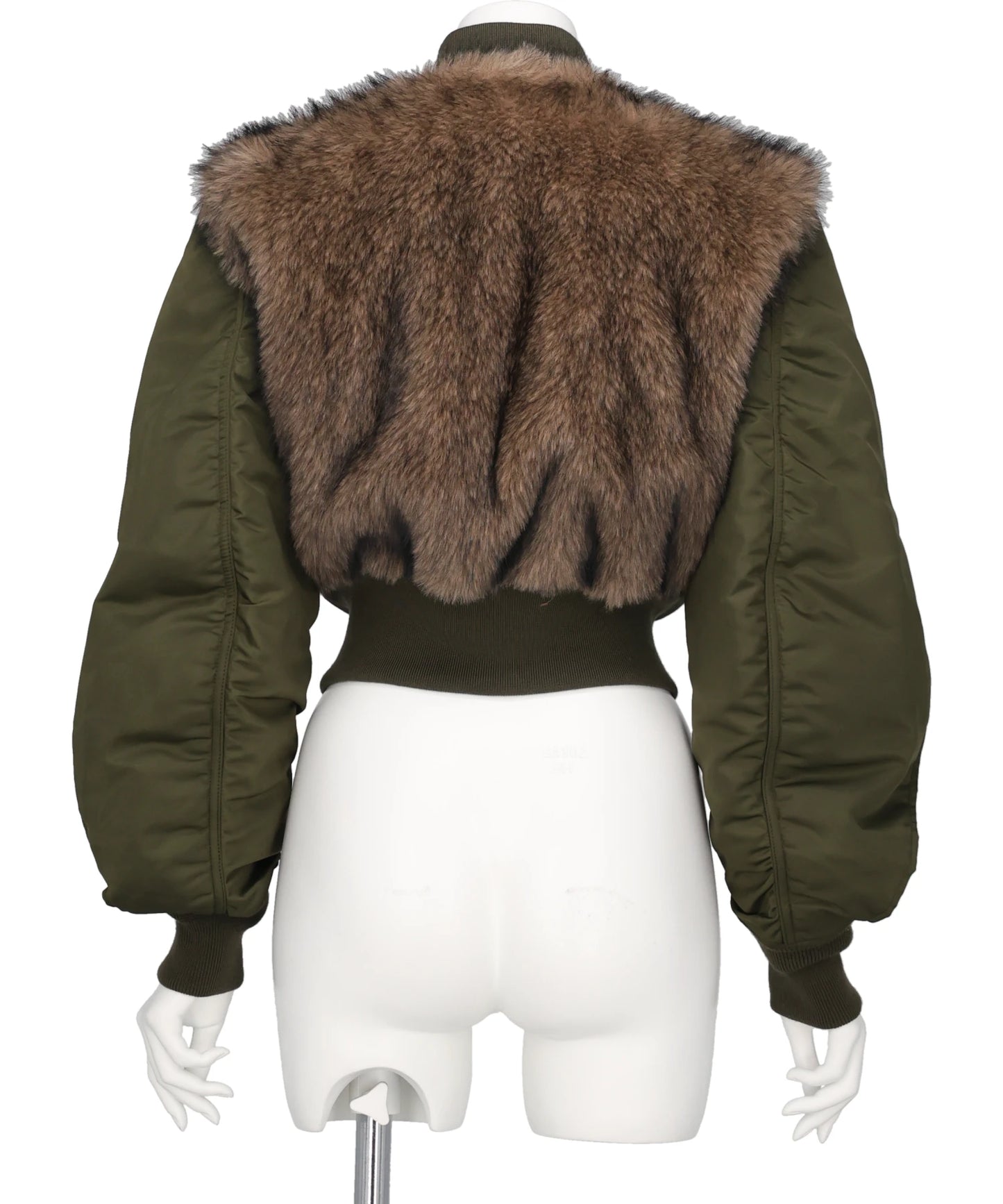 NYLON BOMBER JACKET WITH BACK FUR