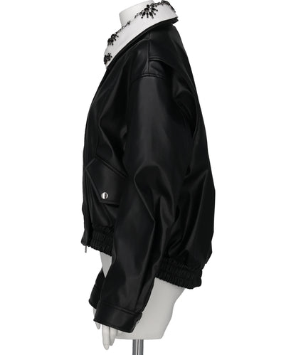 CRYSTAL BIJOU COLLAR 2WAY BLOUSON