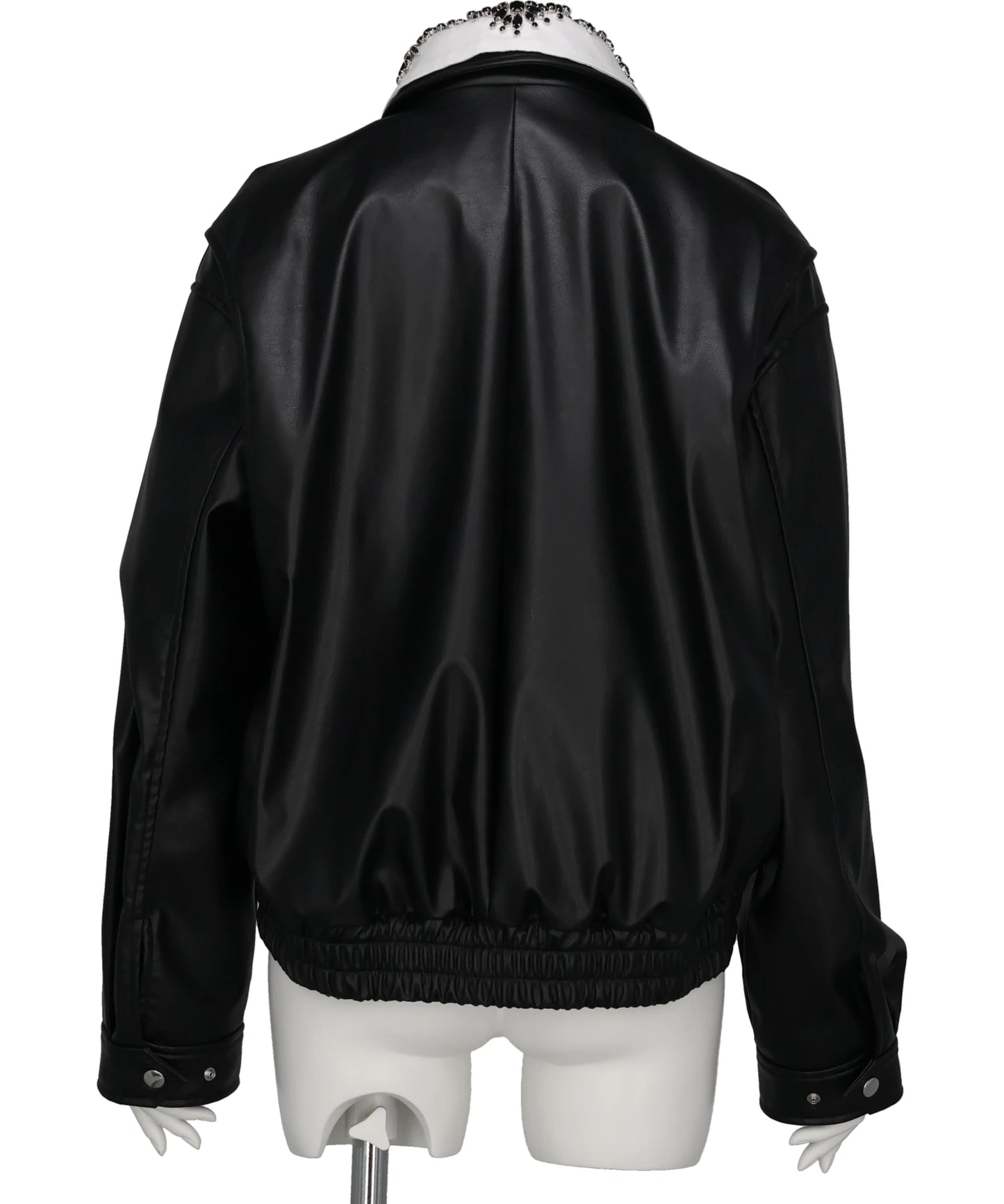 CRYSTAL BIJOU COLLAR 2WAY BLOUSON