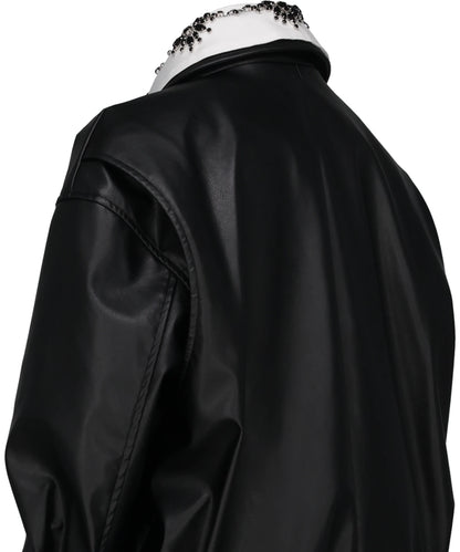 CRYSTAL BIJOU COLLAR 2WAY BLOUSON