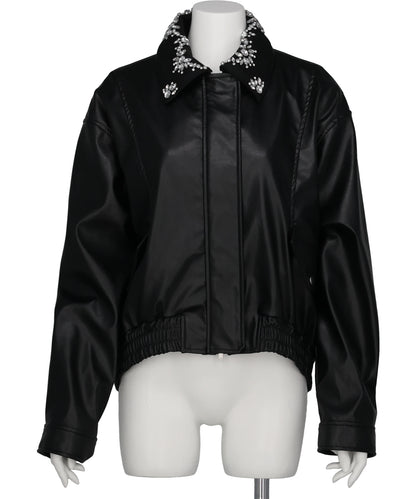 tanakadaisuke(タナカダイスケ) 2026AW CRYSTAL BIJOU COLLAR 2WAY BLOUSON TD-25AW-JK01