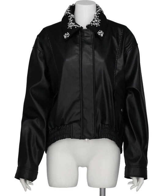 tanakadaisuke(タナカダイスケ) 2026AW CRYSTAL BIJOU COLLAR 2WAY BLOUSON TD-25AW-JK01