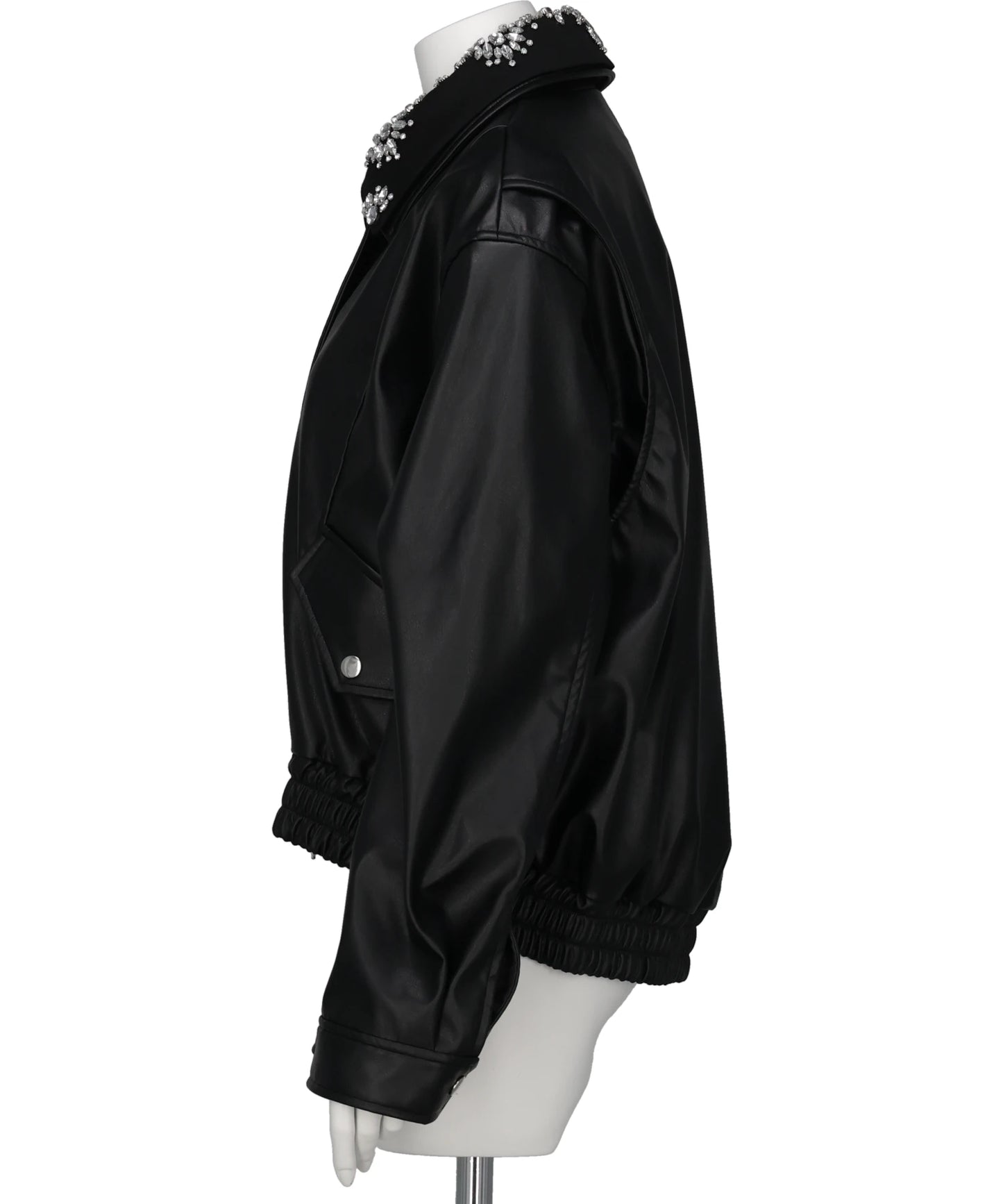 CRYSTAL BIJOU COLLAR 2WAY BLOUSON