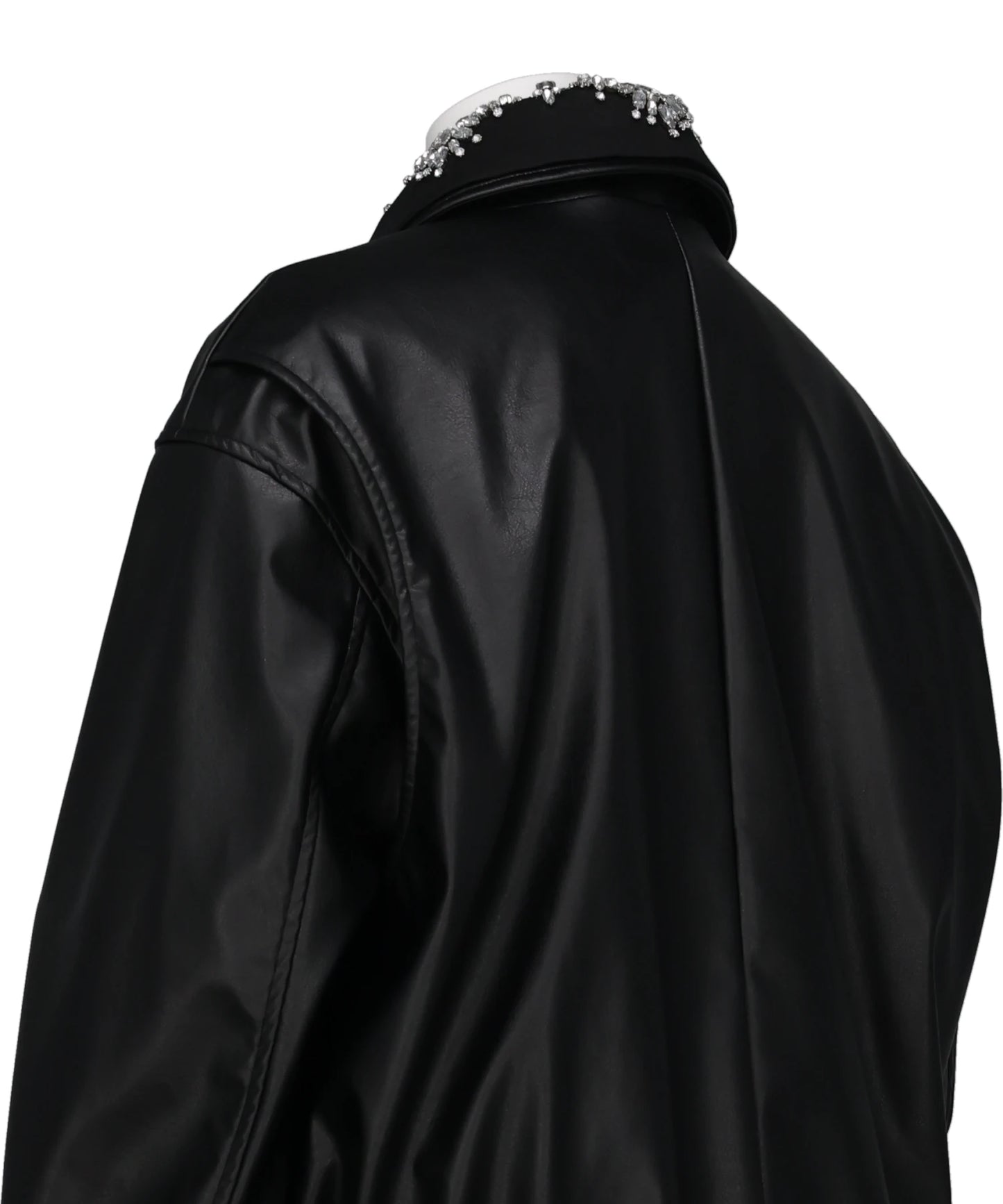 CRYSTAL BIJOU COLLAR 2WAY BLOUSON