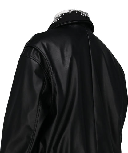 CRYSTAL BIJOU COLLAR 2WAY BLOUSON