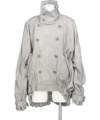 mukcyen（ムッシャン）PIGMENT WASHED DOUBLE BREASTED GATHERED