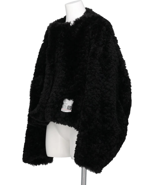 ROLL-UP HEM FAUX FUR BLOUSON
