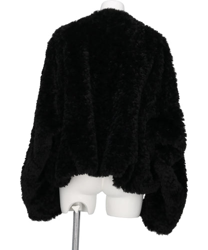 ROLL-UP HEM FAUX FUR BLOUSON