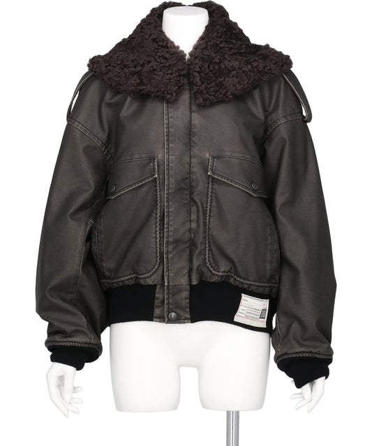 Maison MIHARA YASUHIRO(メゾンミハラヤスヒロ) 2026AW DETACHABLE COLLAR FAUX LEATHER BLOUSON B17BL031
