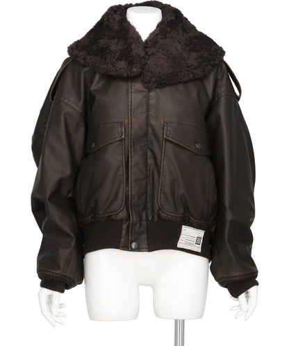 Maison MIHARA YASUHIRO(メゾンミハラヤスヒロ) 2026AW DETACHABLE COLLAR FAUX LEATHER BLOUSON　B17BL031