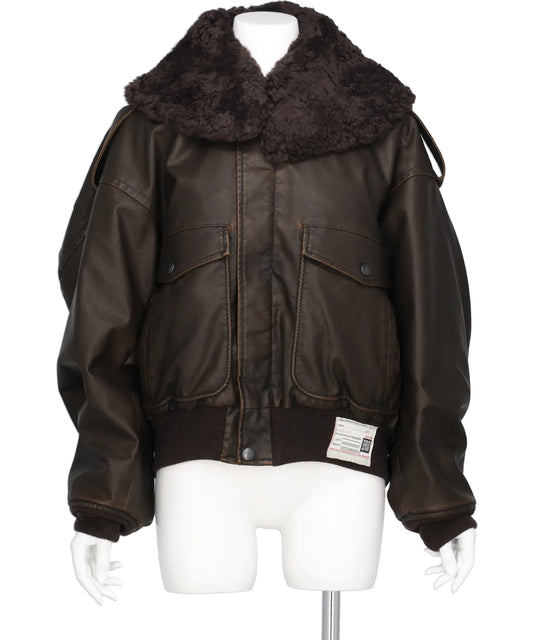 Maison MIHARA YASUHIRO(メゾンミハラヤスヒロ) 2026AW DETACHABLE COLLAR FAUX LEATHER BLOUSON　B17BL031