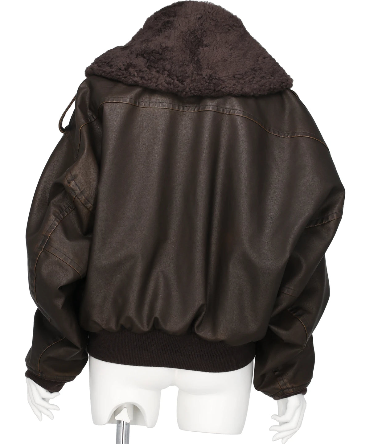 DETACHABLE COLLAR FAUX LEATHER BLOUSON