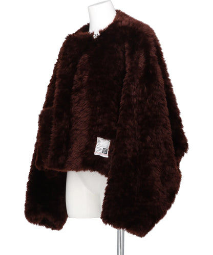 ROLL-UP HEM FAUX FUR BLOUSON