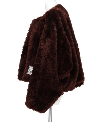 ROLL-UP HEM FAUX FUR BLOUSON