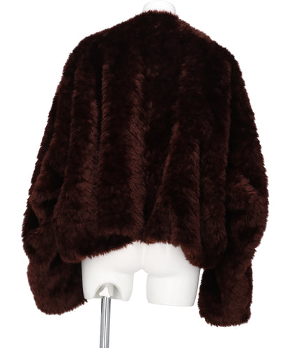 ROLL-UP HEM FAUX FUR BLOUSON