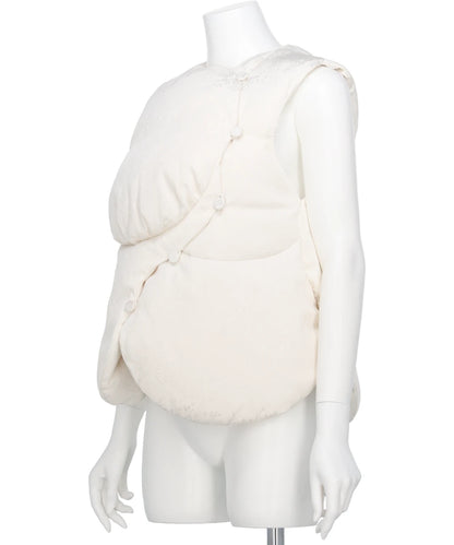 FLORAL JACQUARD ROUNDED DOWN VEST