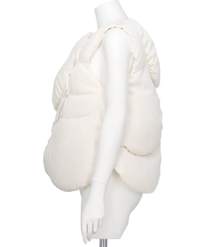 FLORAL JACQUARD ROUNDED DOWN VEST