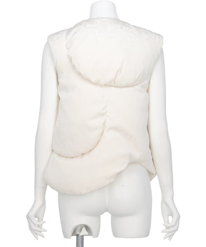 FLORAL JACQUARD ROUNDED DOWN VEST