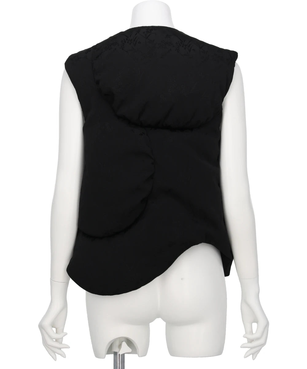 FLORAL JACQUARD ROUNDED DOWN VEST – MIDWEST ONLINE STORE