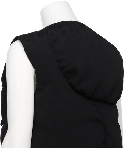 FLORAL JACQUARD ROUNDED DOWN VEST