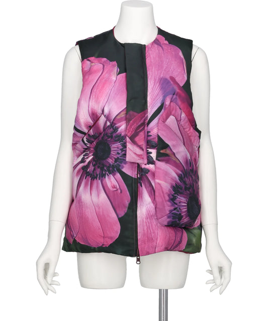 BIFURCATUM(ビフルカツム）2026AW REVERSIBLE PRINTED DOWN VEST 26AW-V001