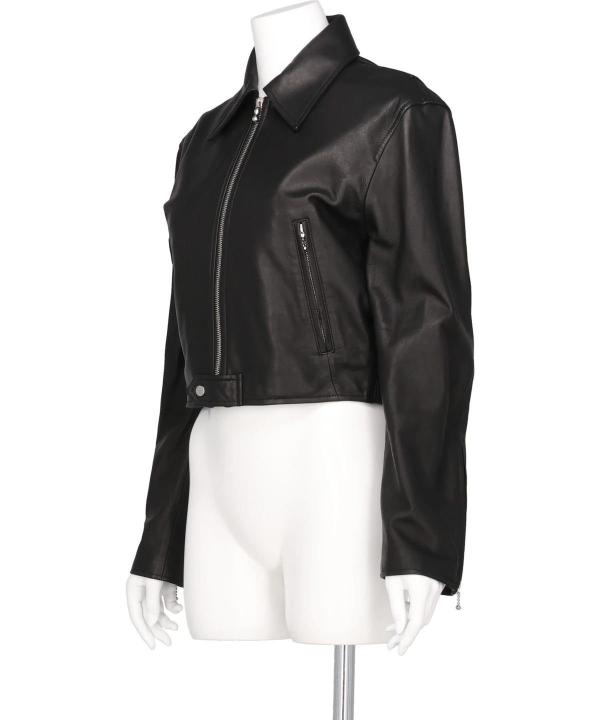 LEATHER SHORT ZIP JACKET