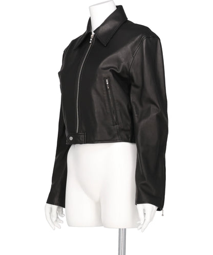 LEATHER SHORT ZIP JACKET