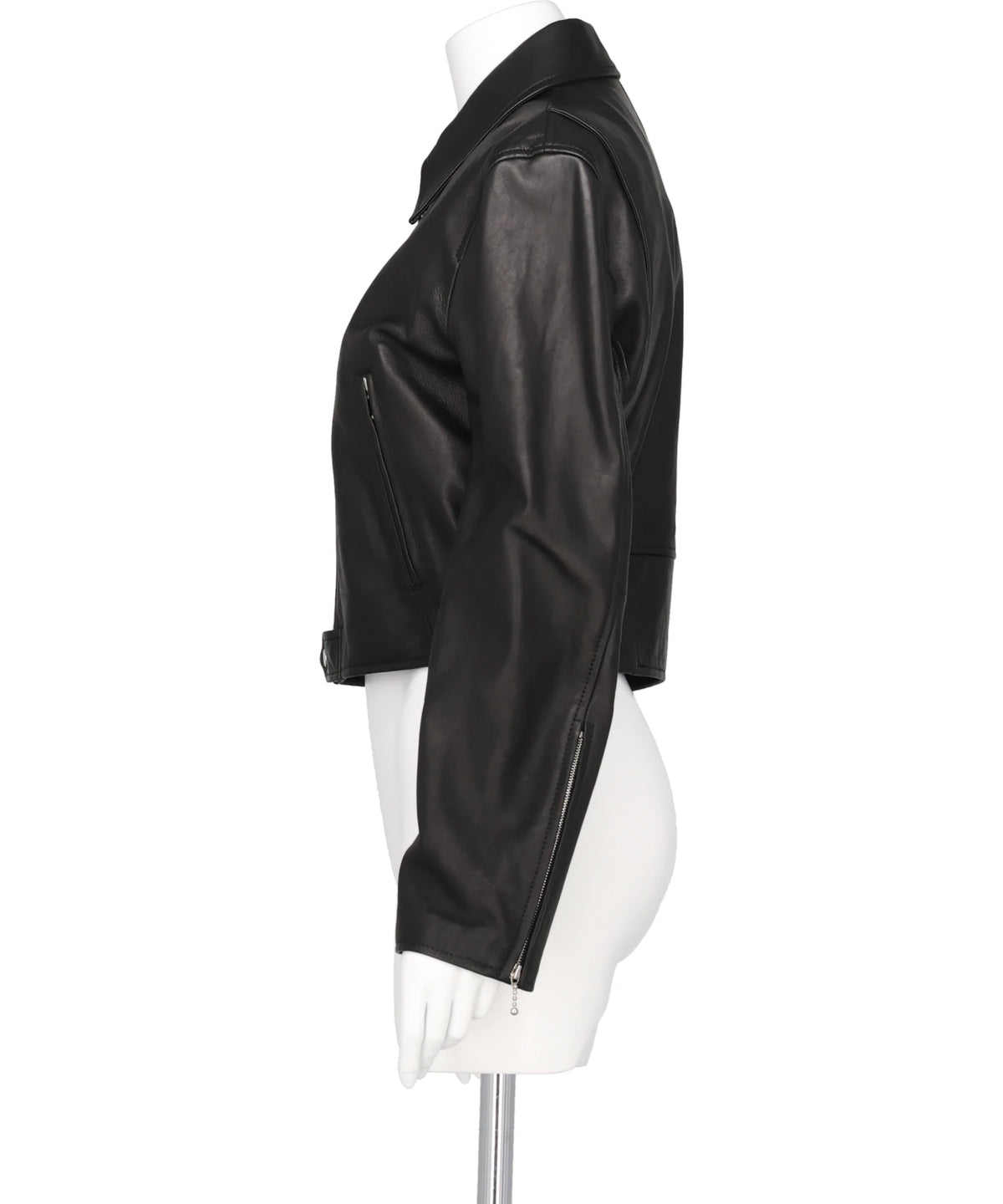 LEATHER SHORT ZIP JACKET