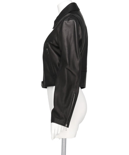 LEATHER SHORT ZIP JACKET