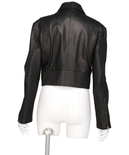LEATHER SHORT ZIP JACKET