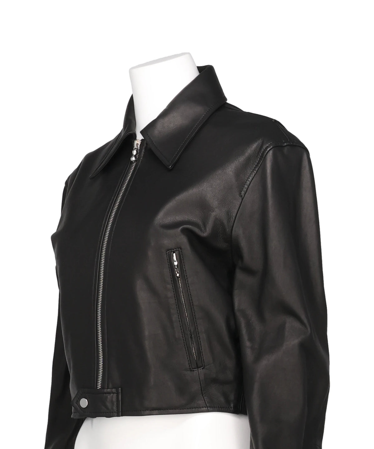 LEATHER SHORT ZIP JACKET