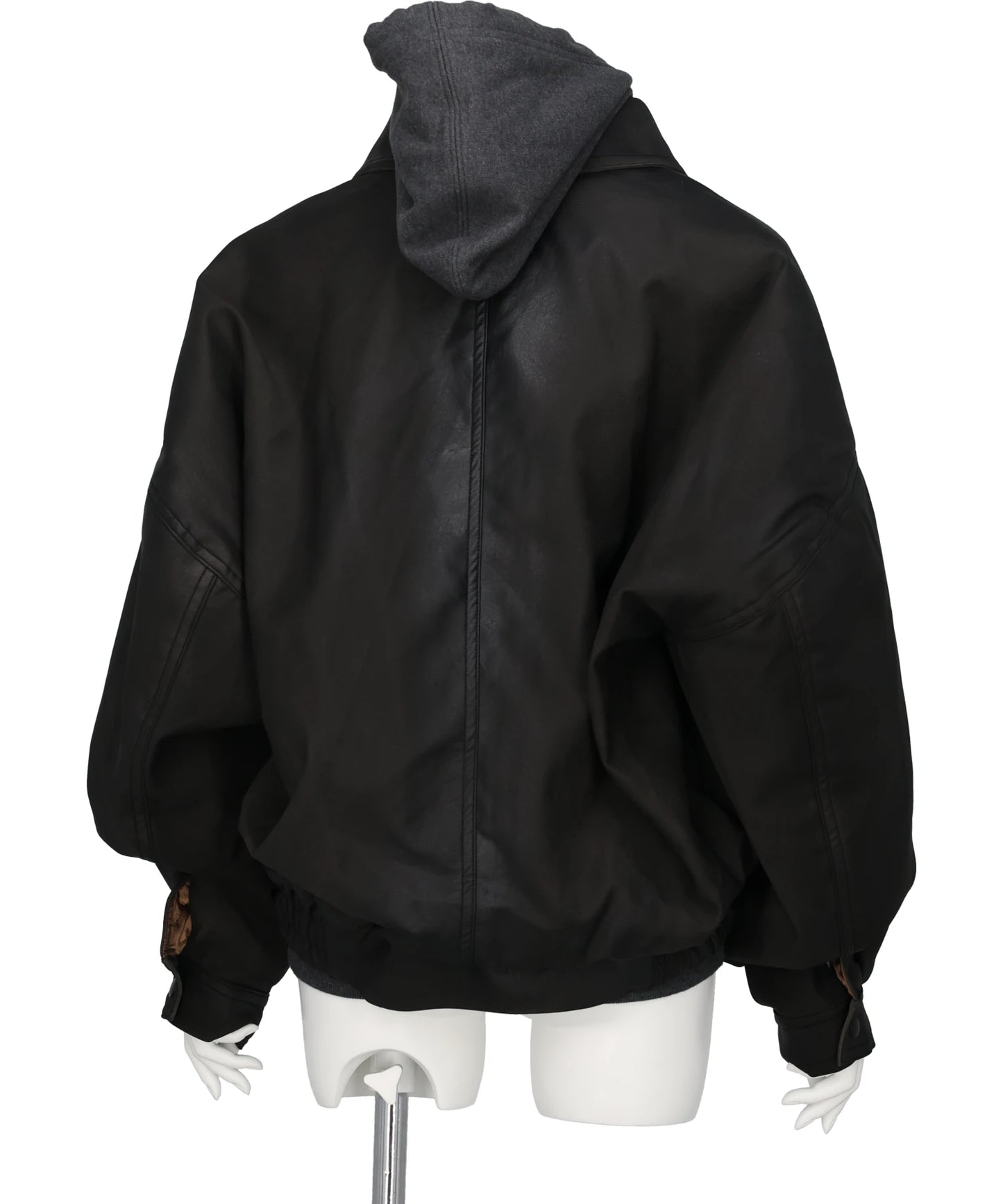 LAYERED FAUX LEATHER BLOUSON